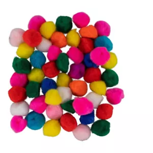 Pompoms zum Basteln bunt mix 20mm 50 Stück Pompons Ponpons - Bild 1 von 1