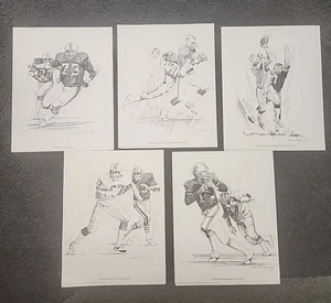 Vintage New England Patriots 1981 Shell Oil NFL Prints set 5 GROGAN HANNAH +++ - Picture 1 of 7