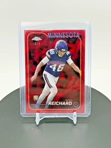 2025 Topps Chrome Sapphire Will Reichard RC Rookie Sapphire 🔴 Red /5 Vikings - Picture 1 of 3