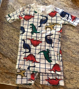 Hanna Andersson Shortie Size 8 Humongous Dinos Pajamas 130 cm Excellent - Picture 1 of 7