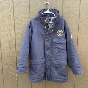 Bulwark Excel FR Flame Resistant Work Jacket Men's Large Navy Blue 100% Cotton - Picture 1 of 8