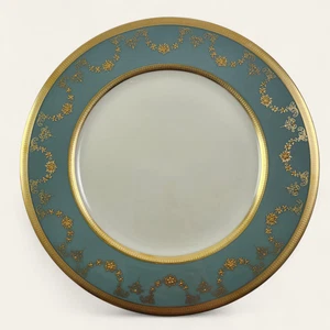 Plato de cena Lenox Westport D-518 10 1/2" azul aguamarina y dorado floral - Imagen 1 de 5