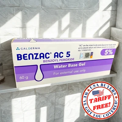 Nuevo BENZAC AC 5% Gel 60g Peróxido de Benzoilo Galderma Matar Acné Bacterias Espinilla Foto 1 de 4