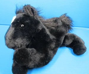A&A Beanie Pferd schwarz weiß Stern Pony 10 Zoll Plüsch schwarz Schönheit Floppy - Bild 1 von 7