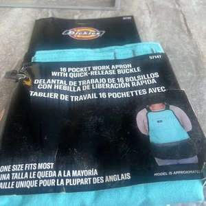Delantal babero de lona para mujer 16 bolsillos con hebilla de liberación rápida verde azulado Dickies 57147 - Imagen 1 de 2