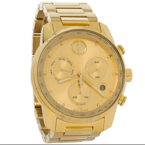 Movado Bold Verso Mens Gold Tone PVD Stainless Chronograph Quartz Watch 3600866 - Picture 1 of 5