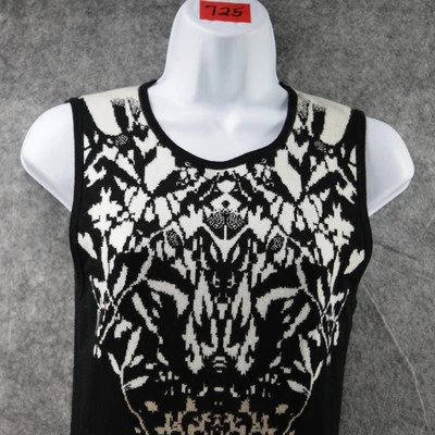 Karen Millen платье 3 женщин 8-10 черный белый эластичной Skater вязаный свитер бак - Изображение 1 из 4