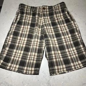 American Eagle Shorts Erwachsene Größe 32 braun & beige kariert vorne flach 11" Schrittlänge - Bild 1 von 9