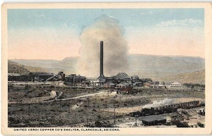 1910s Antique Postcard CLARKDALE, ARIZONA United Verdi Copper Smelter Mining - Picture 1 of 2