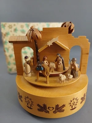 Spieluhr ERZGEBIRGE Holz OVP funktionsfähig Krippe Weihnachten Advent EXPERTIC - Bild 1 von 4