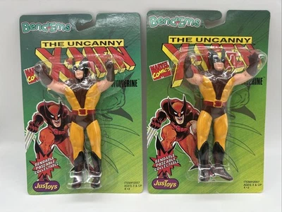 Lot of two 1991 JUST TOYS BEND-EMS MARVEL THE UNCANNY X-MEN WOLVERINE 12057 - Image 1 of 2