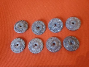 Lote De 8 Rosetas De Colección Soid Copper 1 3/8" Diámetro Agujero Central Decoración Artesanía - Imagen 1 de 4
