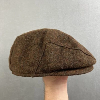 Sombrero antiniebla London marrón gorra plana pequeña marrón lana cabbie nailon noticiero EE. UU. Foto 1 de 4