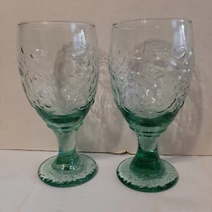 2 copas vintage Libbey Orchard fruta verde 7,25" de alto excelente estado - Imagen 1 de 8