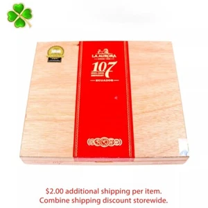 Caja de cigarros de madera vacía La Aurora 107 Ecuador Zeppelin 11" x 9,5" x 1,5" - Imagen 1 de 12
