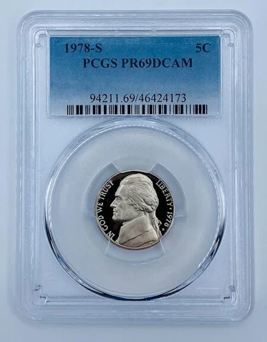 1978-S Jefferson Nickel 5C PCGS PR69DCAM Cover