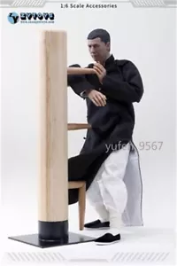 IN US 1/6 Ip Man Wing Chun legno stordente manichino kung fu colpo base in metallo in scatola - Foto 1 di 7
