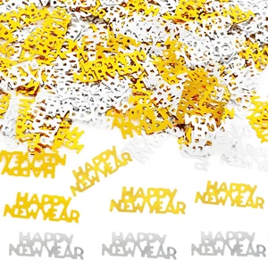 Happy New Year Confetti 2025 New Years Eve Party Supplies Gold and Silver Table - Picture 1 of 4