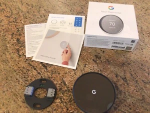 Google Nest Smart Thermostat- Model G4CVZ with google home mini - Picture 1 of 13