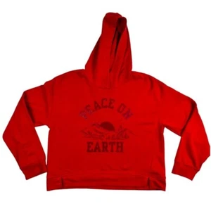 Girls Old Navy Peace On Earth Graphic Red Hoodie XL (14-16) - Picture 1 of 7