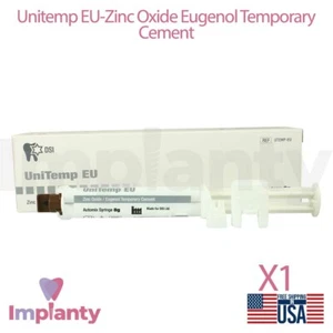 Dental UniTemp EU Óxido de Zinc/Eugen0l Cemento Temporal 10 ml Odontología Restauración - Imagen 1 de 6