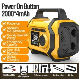 Arrancador de salto de coche 6 en 1 12V 8000Mah batería de litio banco de energía inflador deflactor - Imagen 1 de 21
