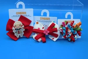 Gymboree Lebkuchen Mädchen Haarzubehör rote Clips Haarkrawatten - Bild 1 von 2