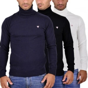 GUESS Jersey Sweater Pullover Man Turtleneck Winter Polo Neck M0BR51Z2PL0 - Picture 1 of 11