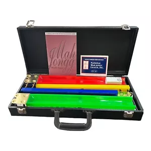 Vintage NIB Mahjong Set 166 Tiles w/Black Case Made in Taiwan 1980s - Picture 1 of 16