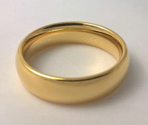 G-Filled 18k yellow gold Men's wedding band 6mm ring comfort fit USA 9 AUS S New - Picture 1 of 5