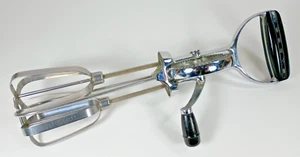 EKCO Egg Beater Hand Held Old School Mixer, Stainless Steel Black Handle. U.S.A. - Picture 1 of 6