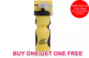 Tour de France Radfahren Laufen 700ml Trinkflasche gelb/schwarz BOGOF - Bild 1 von 2