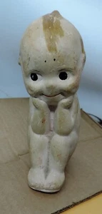 Vintage Chalkware Kewpie Doll Figurine Sitting Baby Boy 6" Cupie Rose O'Neill - Picture 1 of 6