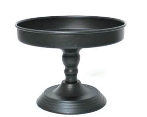 Espositore Vassoio Piedistallo 8" Rialzo Rotondo Metallo Nero - Foto 1 di 6