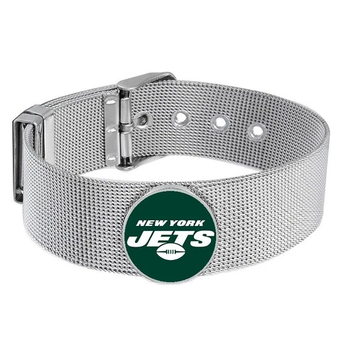 New York NY Jets Mens Womens Silver Adjustable Bracelet w Gift Pkg D6 Cover