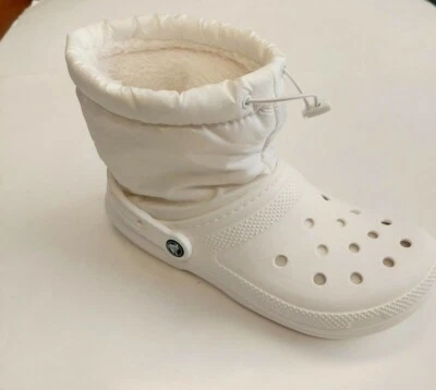 Crocs Clásico Forrado Hombre Talla 9 Mujer 11 Neo Puff Bota Sin Cordones Blanca Foto 1 de 4