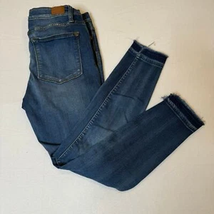 Judy blau Damengröße 1 X mittelhoher Bund roher Saum Skinny Used-Look Jeans Stretch - Bild 1 von 8