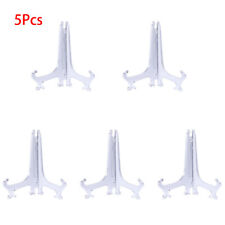 5Pcs Clear Display Easel Stand Plate Photo Frame Pedestal Picture Holder Folds