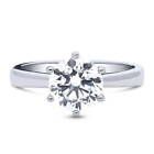 BERRICLE Sterling Silver Solitaire 2ct Round CZ Wedding Engagement Promise Ring