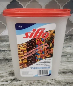SIFTO Salt Tupperware 1614-24 Oval 9 3/4 Cups Container Red Lid Made USA - Picture 1 of 11