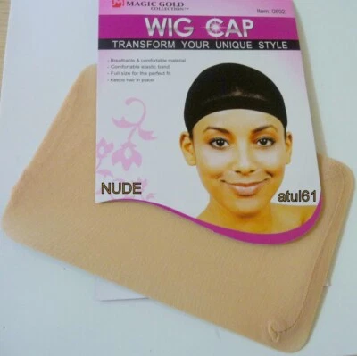 Wig Cap Breathable Stretchable Stretch Stocking wig caps Nude Beige Pack of 2 - Image 1 of 4