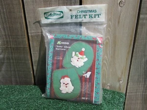 Vintage Brand New Lee Wards Christmas Santa Johnny Toilet Seat Cover Felt Kit - Picture 1 of 6