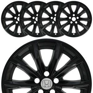 4 fit Honda CRV EX L 2023-2025 Black 18" Wheel Skins Snap On Rim Covers Hub Caps - Picture 1 of 11