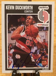1989-90 HOOPS KEVIN DUCKWORTH AUTHENTIC HAND SIGNED ON CARD AUTOGRAPH - READ - Picture 1 of 3