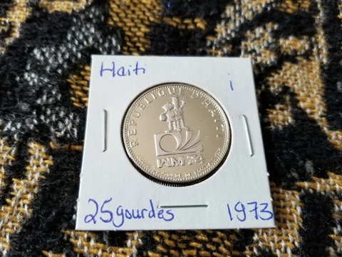 Haiti 25 Gourdes 1973 Silver Coin from Set - i Cover