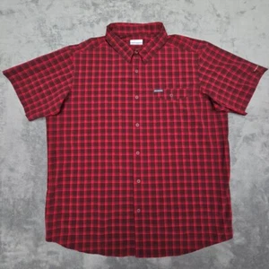 Camisa Columbia Para Hombres Extra Grande Omni Tono Rojo Cuadros Abotonada Cuello Extensión - Imagen 1 de 15