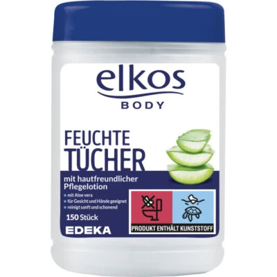 Elkos Body Feuchttücher hautfreundlicher Pflegelotion Körper & Hände 150 Stück - Bild 1 von 3