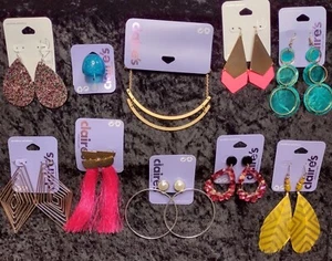 Set Neu Claire Glasur Halskette Ring empfindlich hypoallergen Statement Ohrringe - Bild 1 von 5