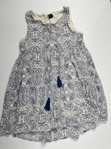 ETHEREAL LINED DRESS BLUE & CREAM GIRLS 100% RAYON YOUTH SZ M - Picture 1 of 11