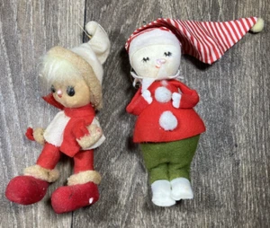 Pupazzo di neve vintage natalizio floccato feltro da collezione ornamento Giappone - Foto 1 di 7